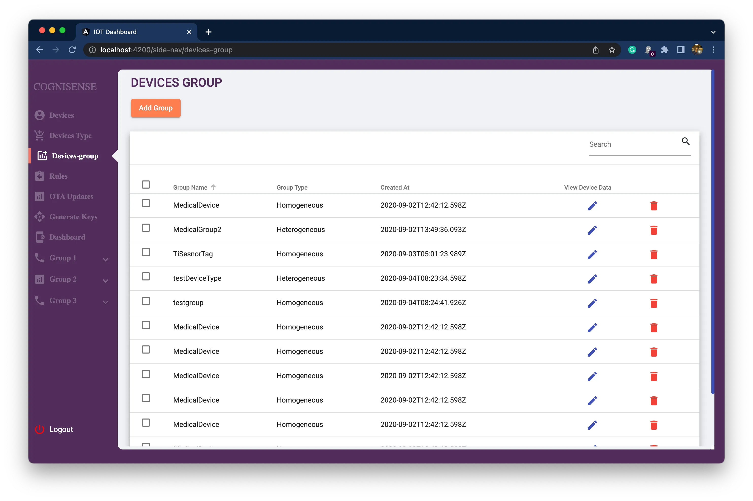 Configurable data table