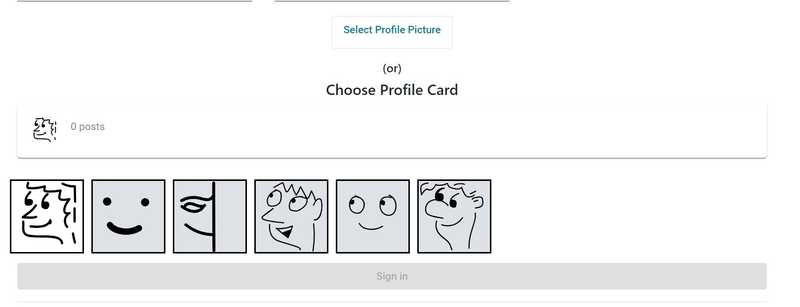 Profile Card/ Registration